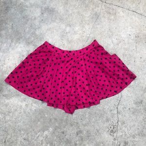 High waist circle skirt style shorts wide leg